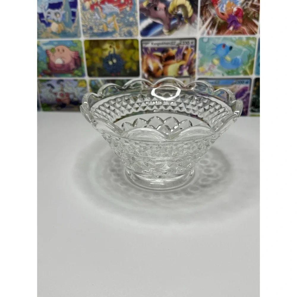 Vintage Clear Cut Crystal Candy Dish Scalloped‎ Bowl 3x5